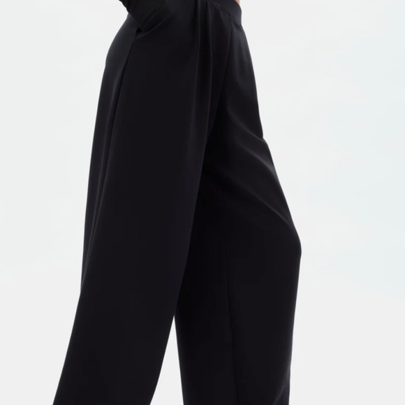 Girlfriend Collective Black Luxe Wide Leg Pant NWT - Picture 4 of 8